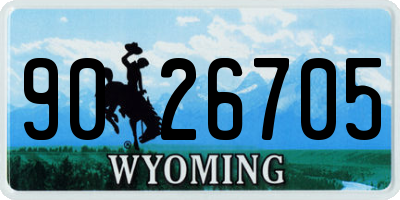 WY license plate 9026705