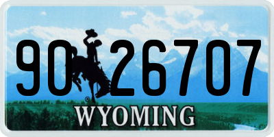 WY license plate 9026707