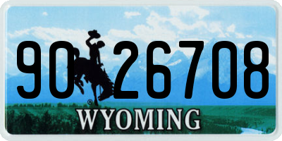 WY license plate 9026708