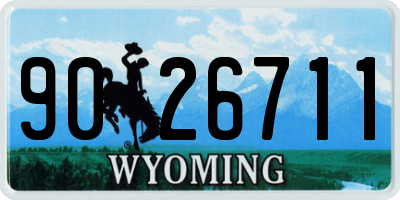 WY license plate 9026711