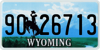 WY license plate 9026713