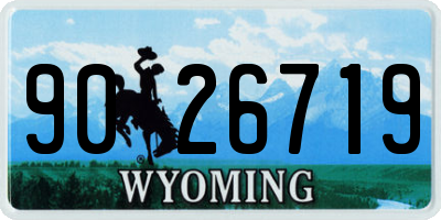 WY license plate 9026719