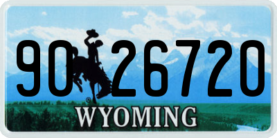 WY license plate 9026720