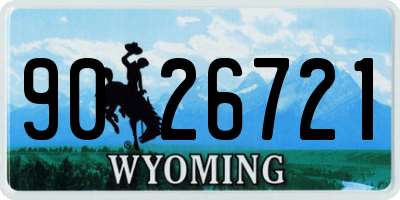 WY license plate 9026721