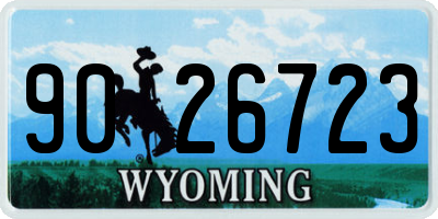 WY license plate 9026723