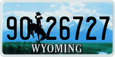 WY license plate 9026727