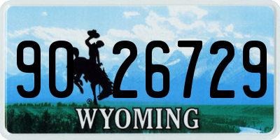 WY license plate 9026729