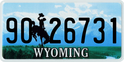 WY license plate 9026731