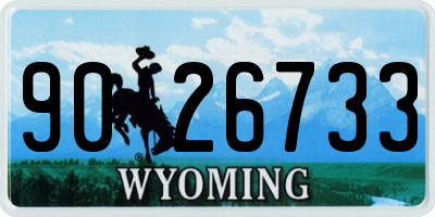 WY license plate 9026733