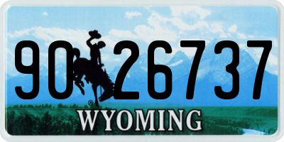 WY license plate 9026737