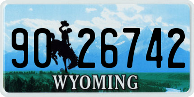 WY license plate 9026742