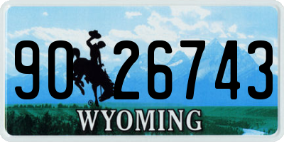 WY license plate 9026743