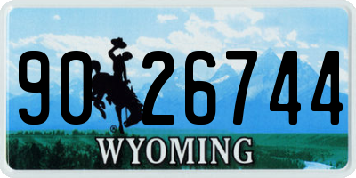 WY license plate 9026744