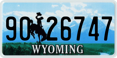WY license plate 9026747