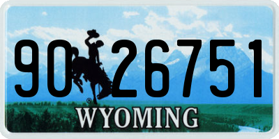 WY license plate 9026751