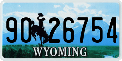 WY license plate 9026754
