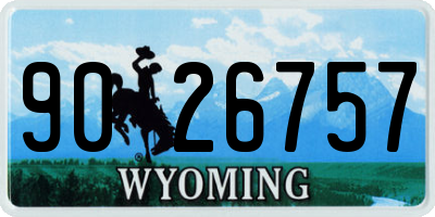 WY license plate 9026757