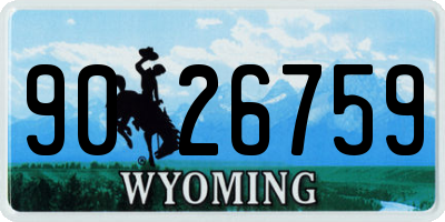 WY license plate 9026759