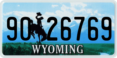 WY license plate 9026769