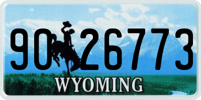 WY license plate 9026773
