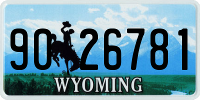WY license plate 9026781