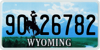 WY license plate 9026782