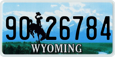 WY license plate 9026784