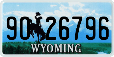 WY license plate 9026796