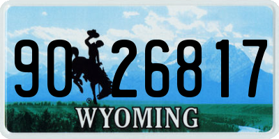 WY license plate 9026817