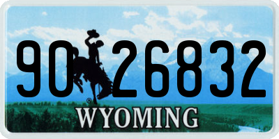 WY license plate 9026832