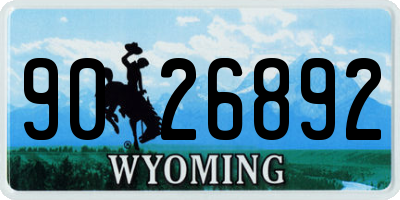 WY license plate 9026892