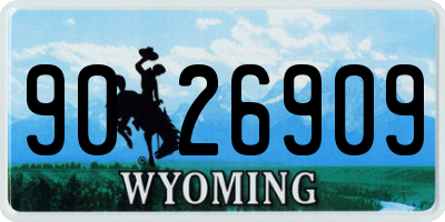 WY license plate 9026909