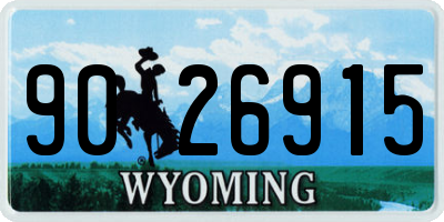 WY license plate 9026915