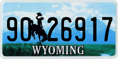 WY license plate 9026917