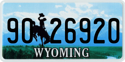 WY license plate 9026920