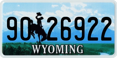 WY license plate 9026922