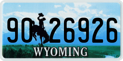 WY license plate 9026926