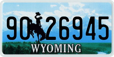 WY license plate 9026945