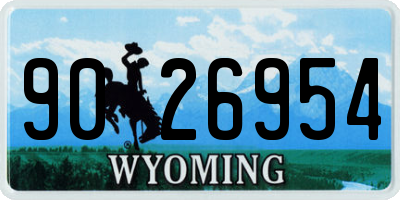 WY license plate 9026954