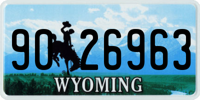 WY license plate 9026963