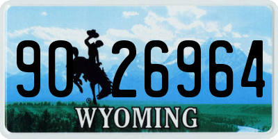 WY license plate 9026964