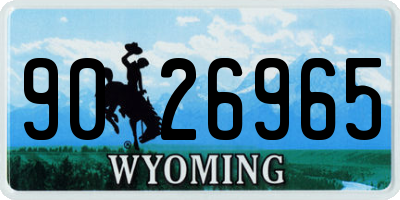 WY license plate 9026965