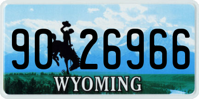 WY license plate 9026966