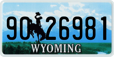 WY license plate 9026981