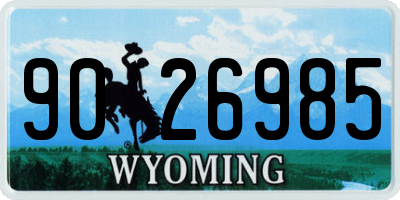 WY license plate 9026985