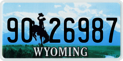WY license plate 9026987