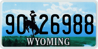 WY license plate 9026988