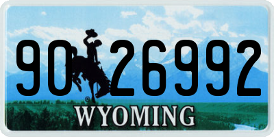 WY license plate 9026992