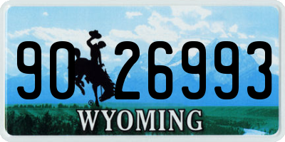 WY license plate 9026993