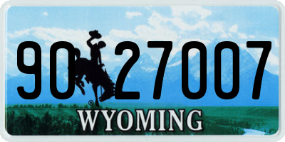 WY license plate 9027007